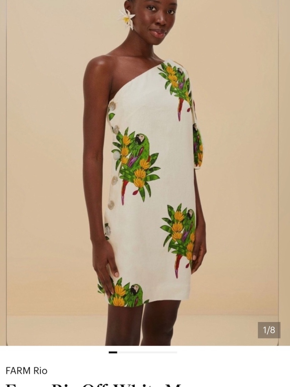 Farm Rio Marcana Bird Pearl one shoulder